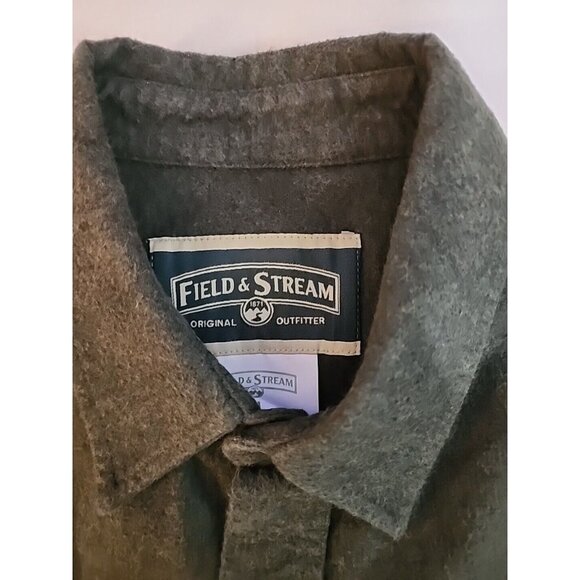 Field & Stream Adult Thick Flannel Shirt Olive Green Mens XL Outdoor - Picture 2 of 5